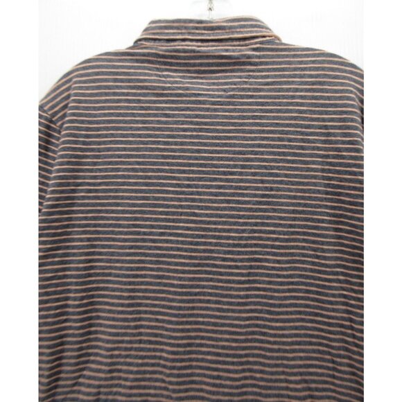Faherty Polo Shirt Large Pink Pullover Sunset Striped Pocket Cotton - Picture 8 of 11